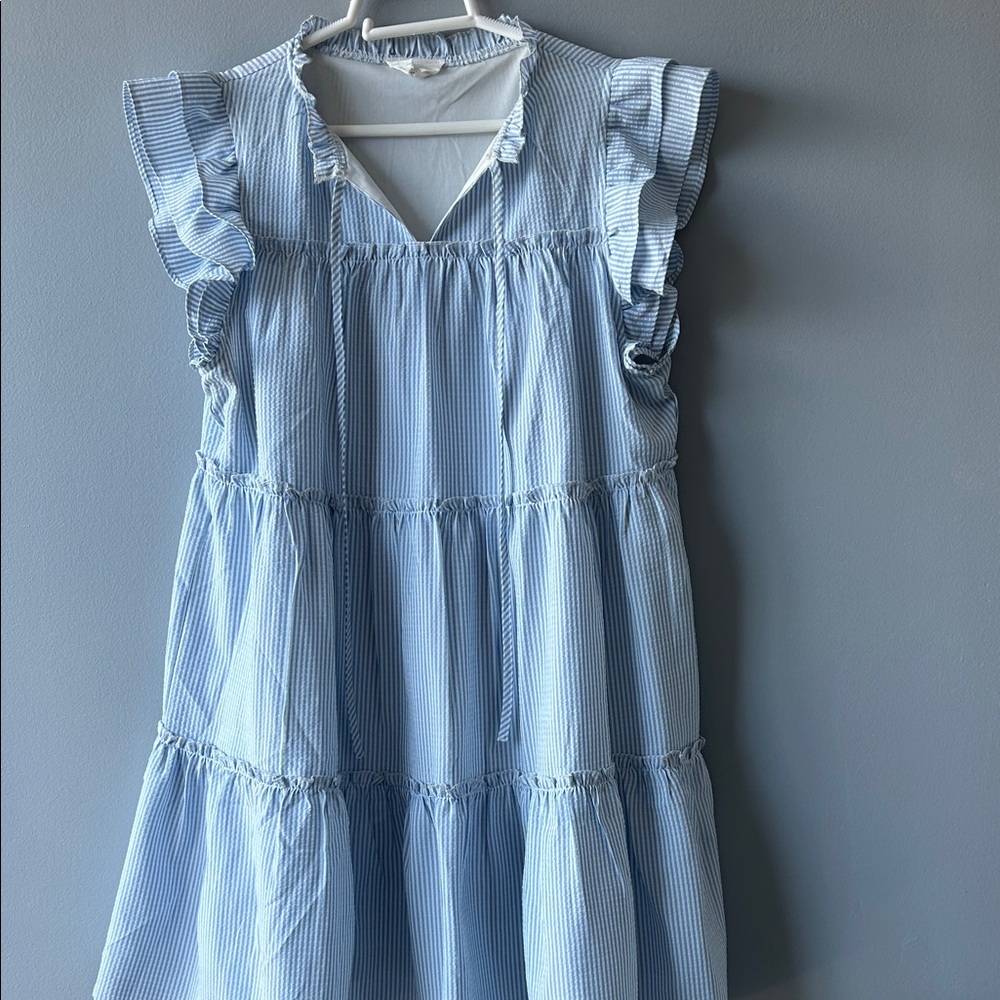 ANDREE BY UNIT Light Blue Ruffled Dress